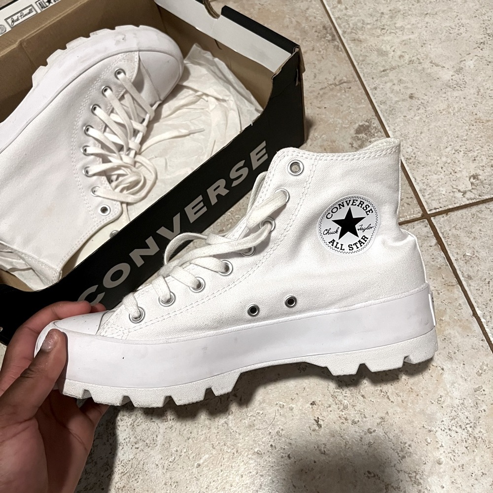 White platform converse